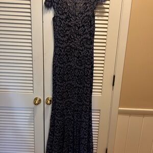 Elegant Black Lace Evening Gown